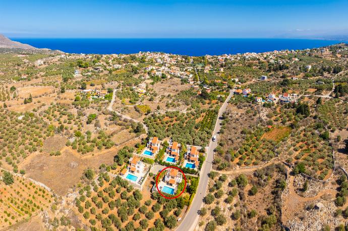 Aerial view showing location of villa . - Villa Nikolas . (Photo Gallery) }}