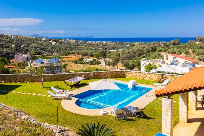 ,Private pool and terrace with sea views . - Villa Hara Faragi . (Photo Gallery) }}