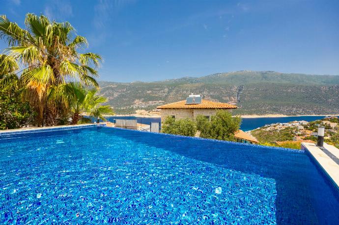 Private pool and terrace with sea views . - Villa Erdem . (Photo Gallery) }}