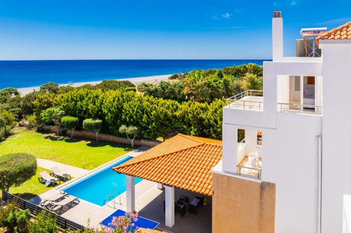 ,Beautiful villa with private pool, terrace, and garden with sea views . - Villa Mediterranean Blue . (Photo Gallery) }}