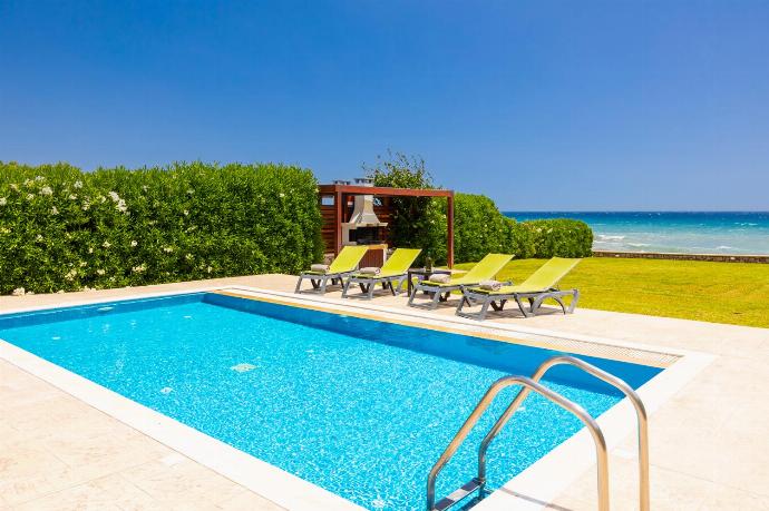 Private pool, terrace, and garden with panoramic sea views . - Villa Metis . (Photo Gallery) }}