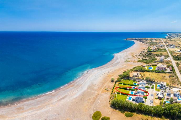 Aerial view showing location of villa . - Villa Tsampikos . (Photo Gallery) }}