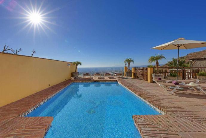 Private pool and terrace with panoramic sea views . - Villa Benizan . (Photo Gallery) }}