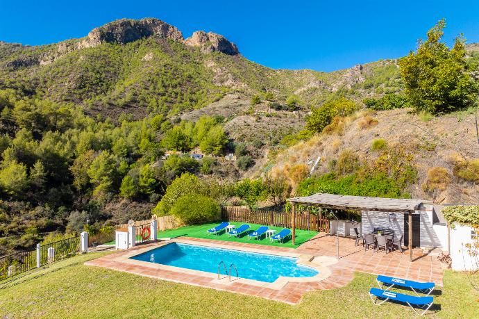 Private pool and terrace with views . - Cortijo Mari Carmen . (Photo Gallery) }}
