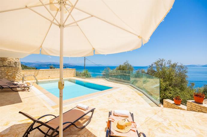 Private pool and terrace with panoramic sea views . - Villa Sunrise . (Photo Gallery) }}