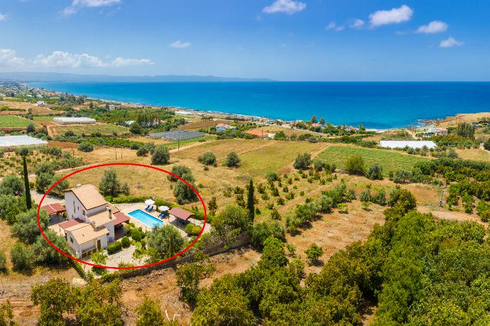 Aerial view showing location of Villa Erato . - Villa Erato . (Photo Gallery) }}
