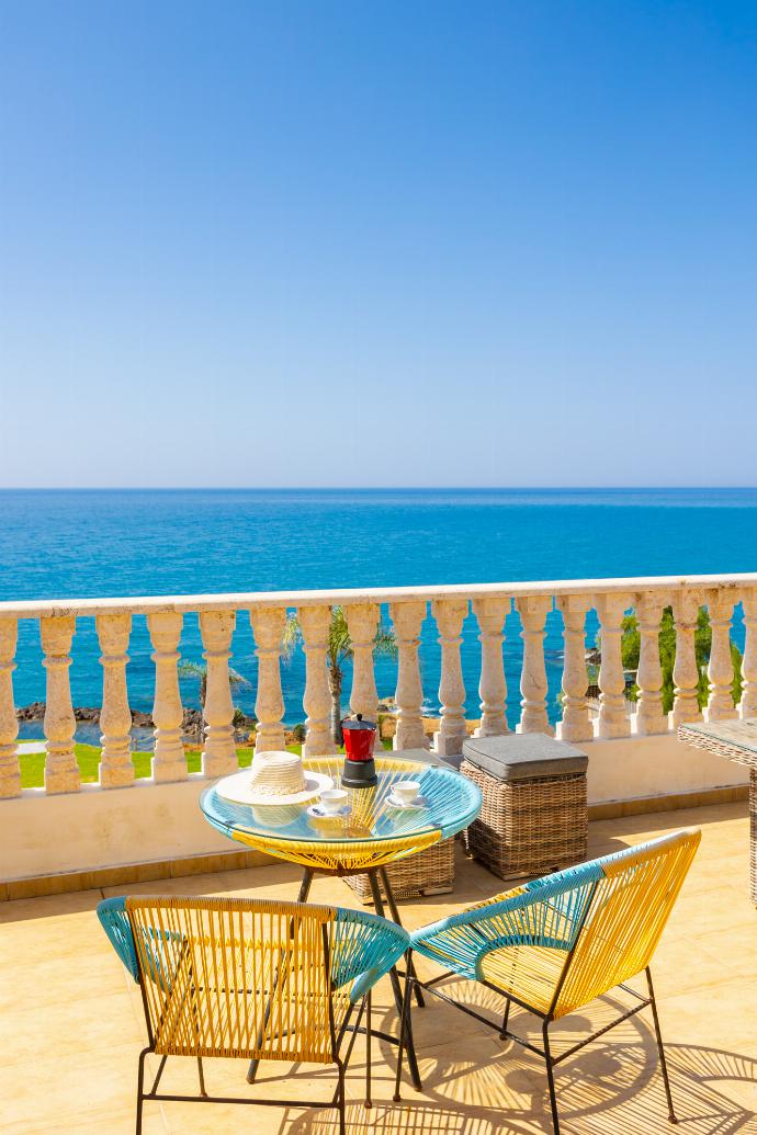 Terrace area with sea views . - Villa Beach Heaven . (Photo Gallery) }}