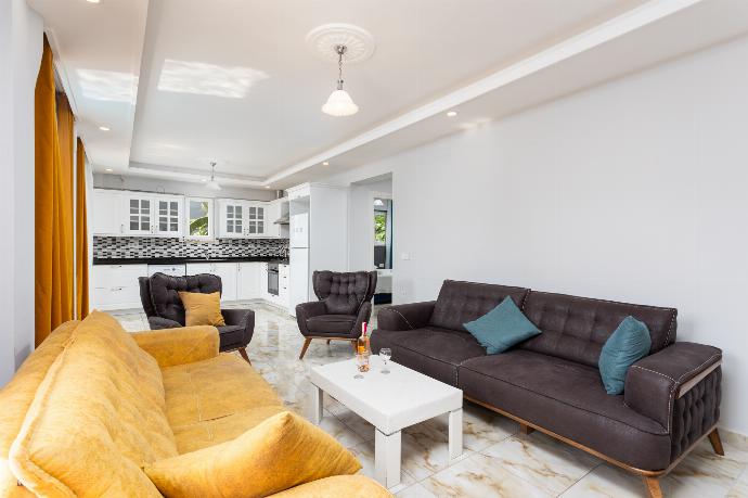 Open-plan living room with sofas, kitchen, A/C, WiFi internet, and satellite TV . - Villa Ada 2 . (Photo Gallery) }}