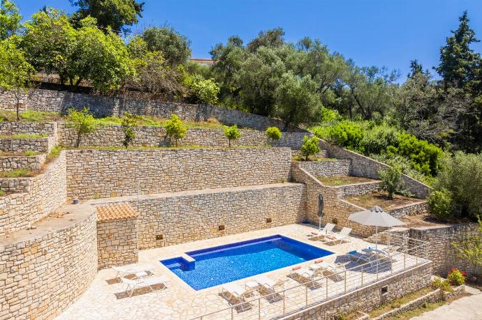 Private pool, terraces, and garden with panoramic sea views . - Villa Ariadne . (Photo Gallery) }}