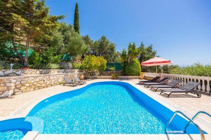Private pool and terrace with panoramic sea views . - Villa Theodora . (Photo Gallery) }}