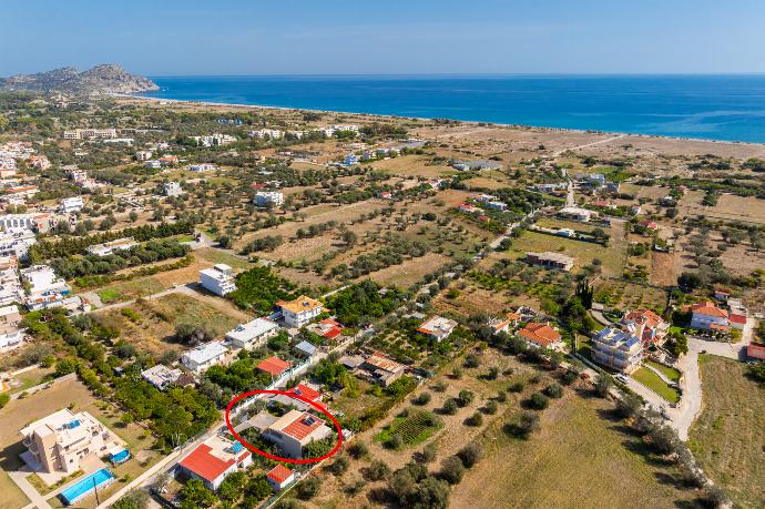 Aerial view showing location of Villa Amos . - Villa Ammos . (Photo Gallery) }}