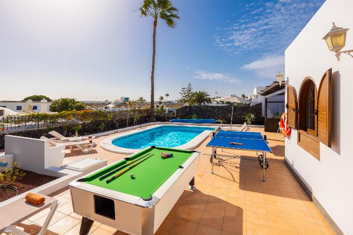 Terrace area with pool table and table tennis . - Villa Alisa . (Photo Gallery) }}