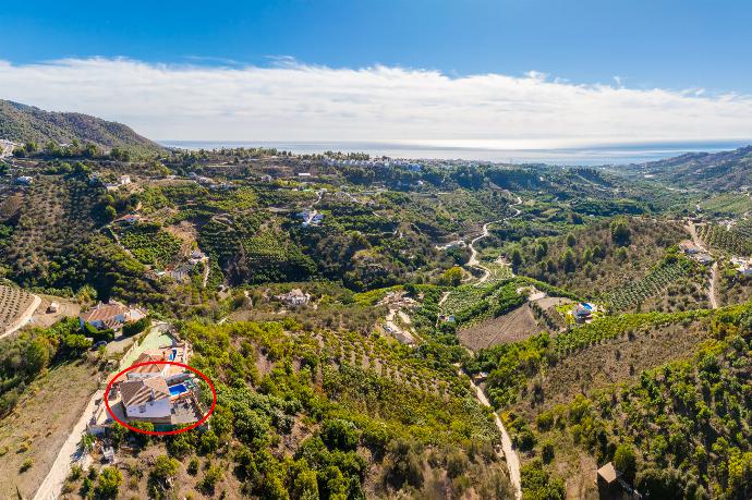 Aerial view showing location of Villa Conchi Frigiliana . - Villa Conchi Frigiliana . (Photo Gallery) }}