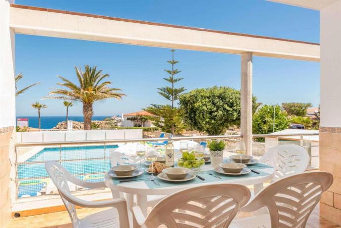 Terrace area with panoramic sea views . - Villa Mar Azul . (Photo Gallery) }}