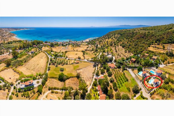 Aerial view showing location of Villa Olga . - Villa Olga . (Photo Gallery) }}