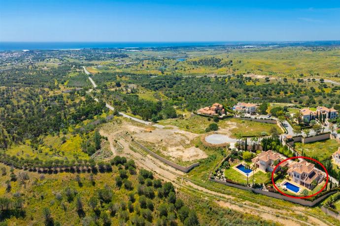 Aerial view showing location of villa . - Villa Monte Rei . (Photo Gallery) }}