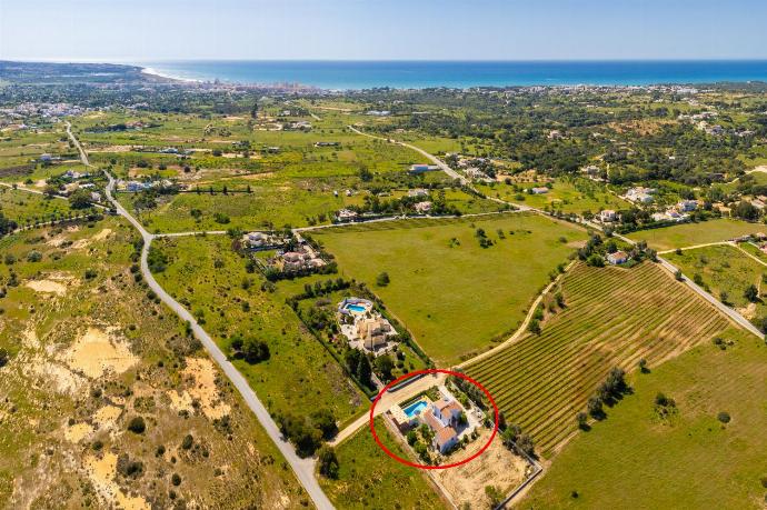 Aerial view showing location of villa . - Casa Das Areias . (Photo Gallery) }}