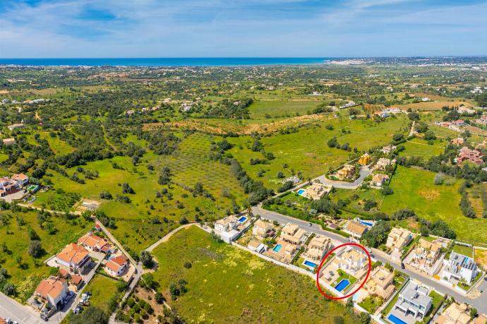Aerial view showing location of villa . - Villa Marlene . (Photo Gallery) }}