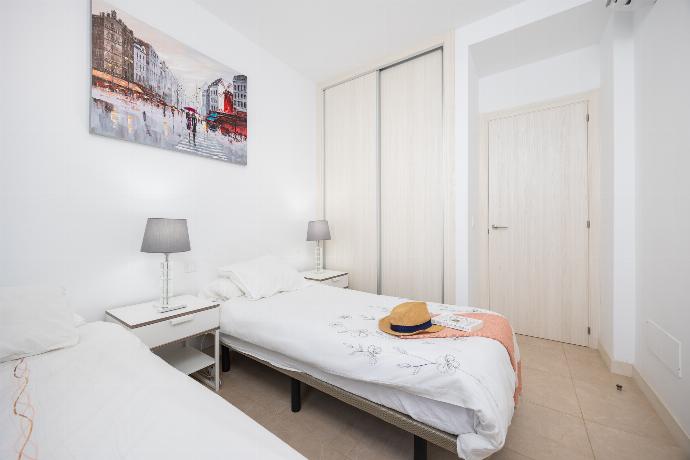 Twin bedroom with A/C . - Villa Janubio . (Photo Gallery) }}