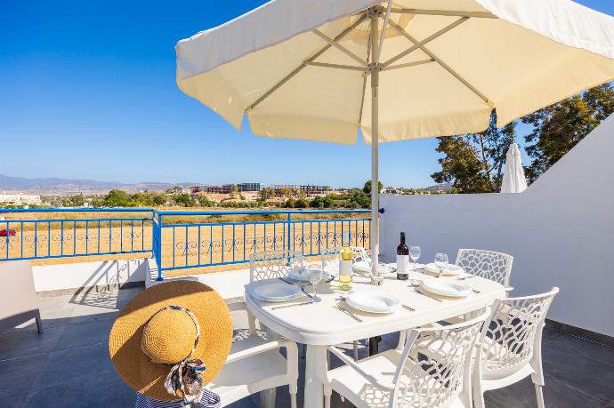 Private terrace area with sea views . - Bluesea View Latchi Apartment . (Photo Gallery) }}