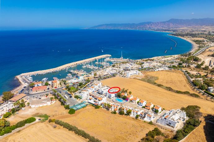 ,Aerial view showing location of apartment . - Bluesea View Latchi Apartment . (Galleria fotografica) }}