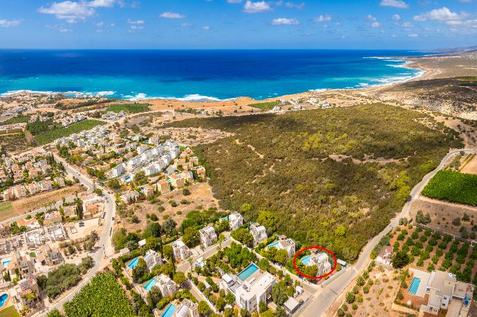 Aerial view showing location of villa . - Villa Poseidonas . (Photo Gallery) }}