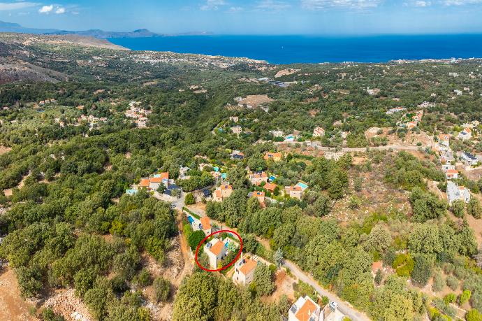 Aerial view showing location of villa . - Villa Aloe . (Photo Gallery) }}