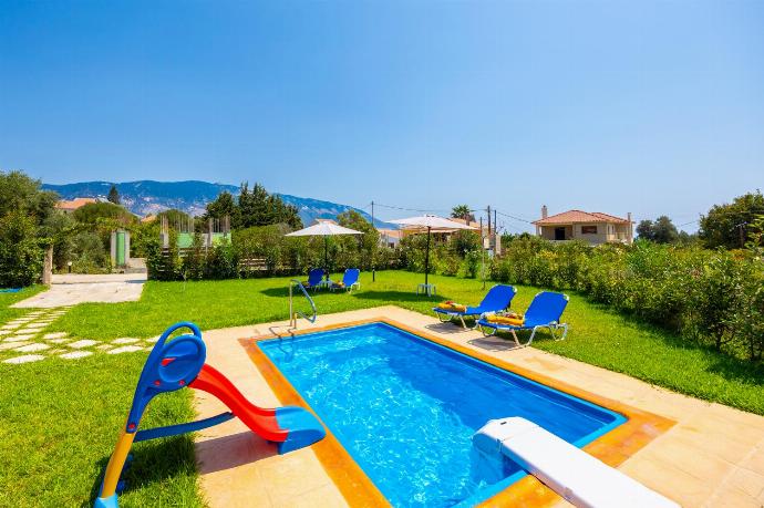 Private pool, terrace, and garden . - Villa Eleftheria . (Photo Gallery) }}