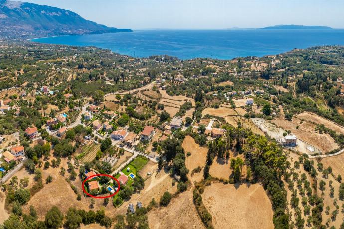 Aerial view showing location of Villa Memi . - Villa Memi . (Photo Gallery) }}