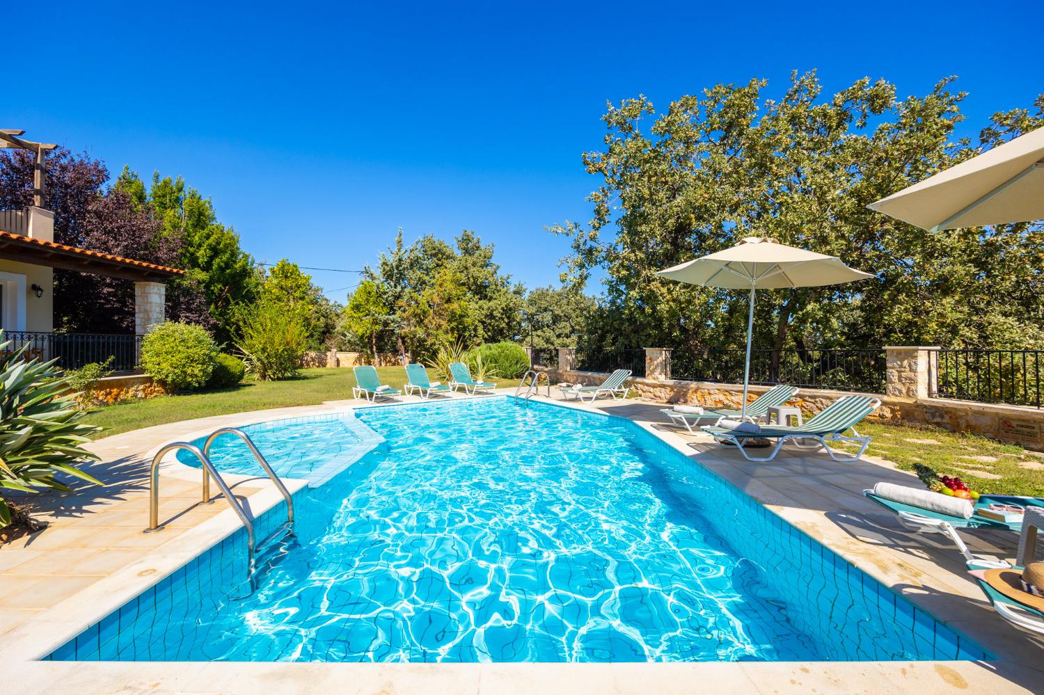 Private pool, terrace, and garden