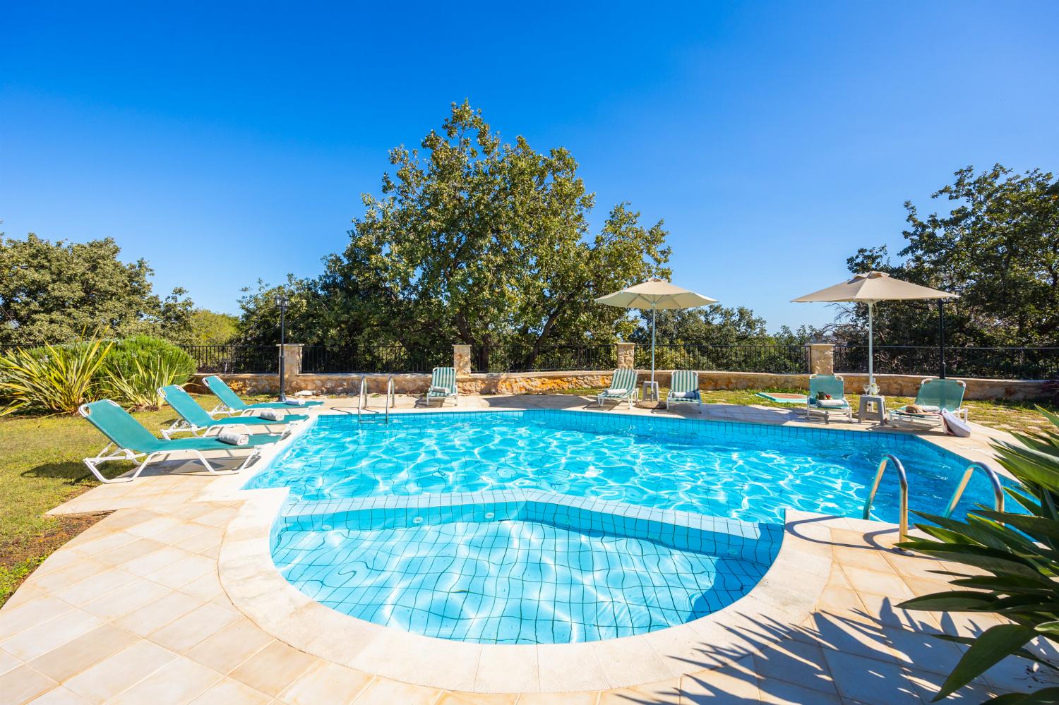 Private pool, terrace, and garden