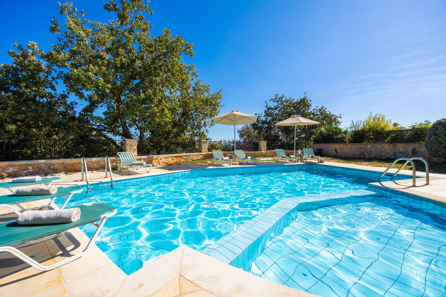 Private pool, terrace, and garden