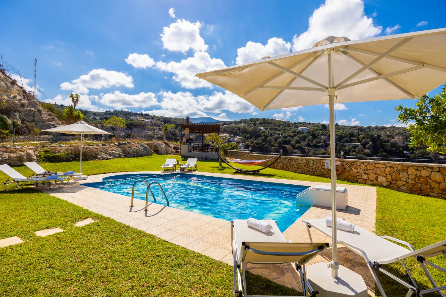 Private pool and terrace with sea views