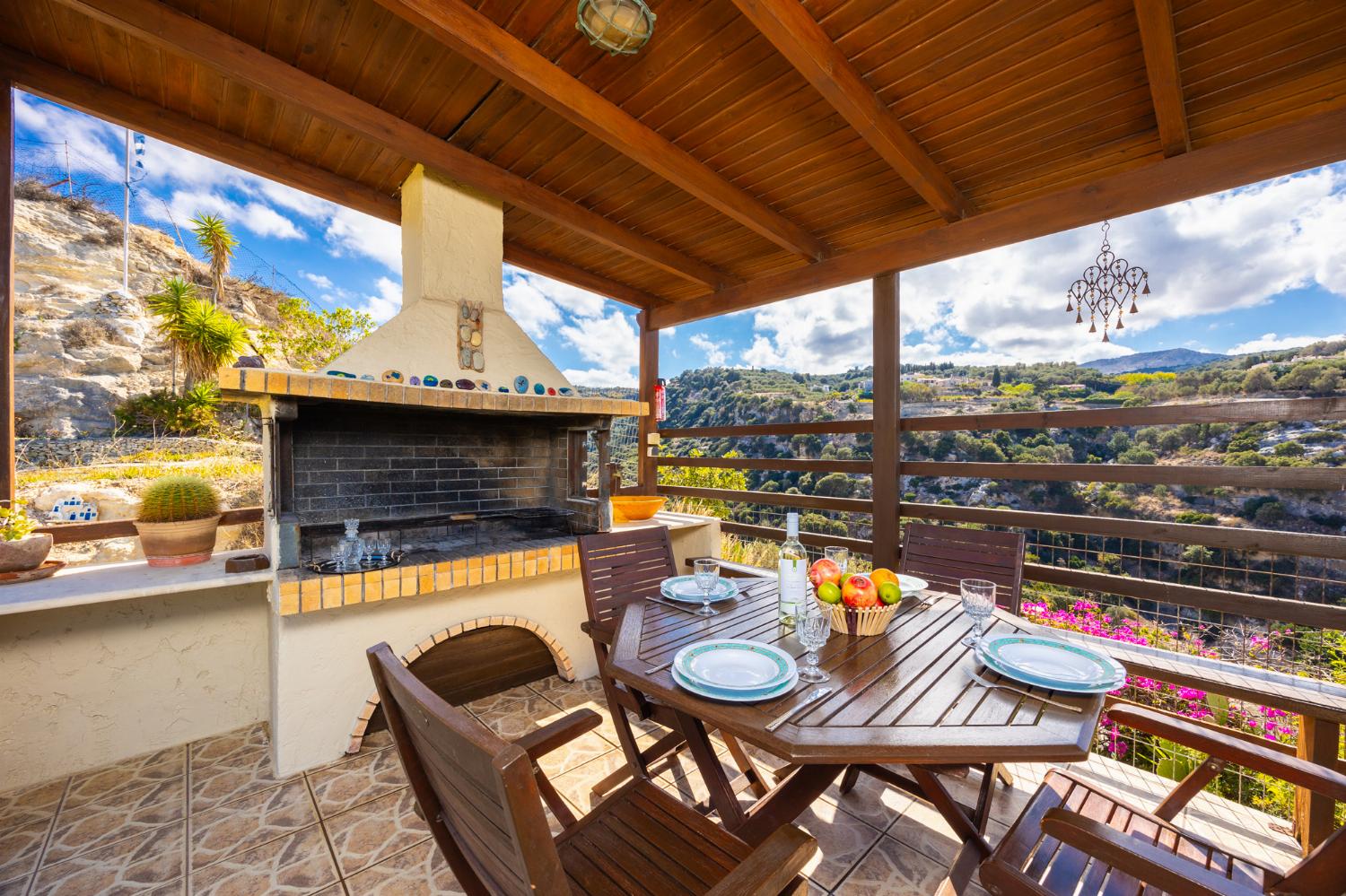 Sheltered terrace area with BBQ