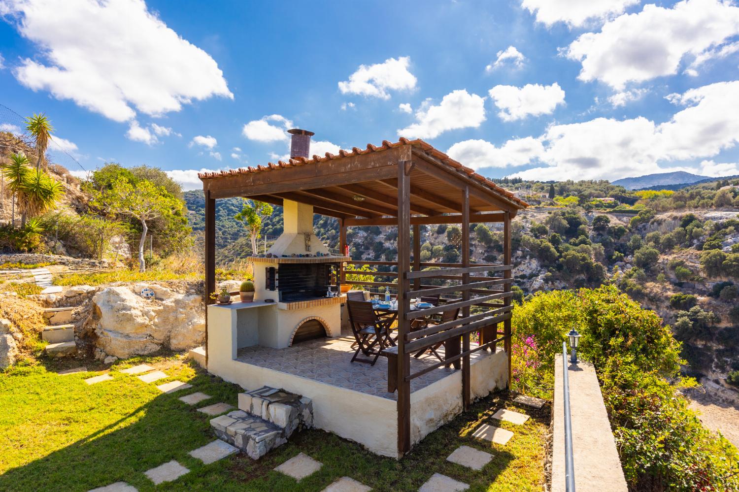 Sheltered terrace area with BBQ