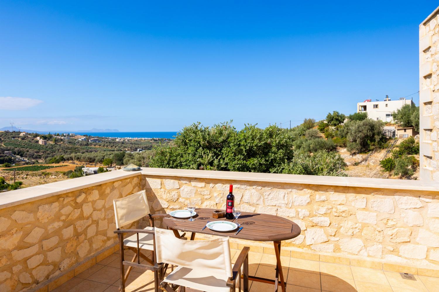 Upper terrace area with sea views