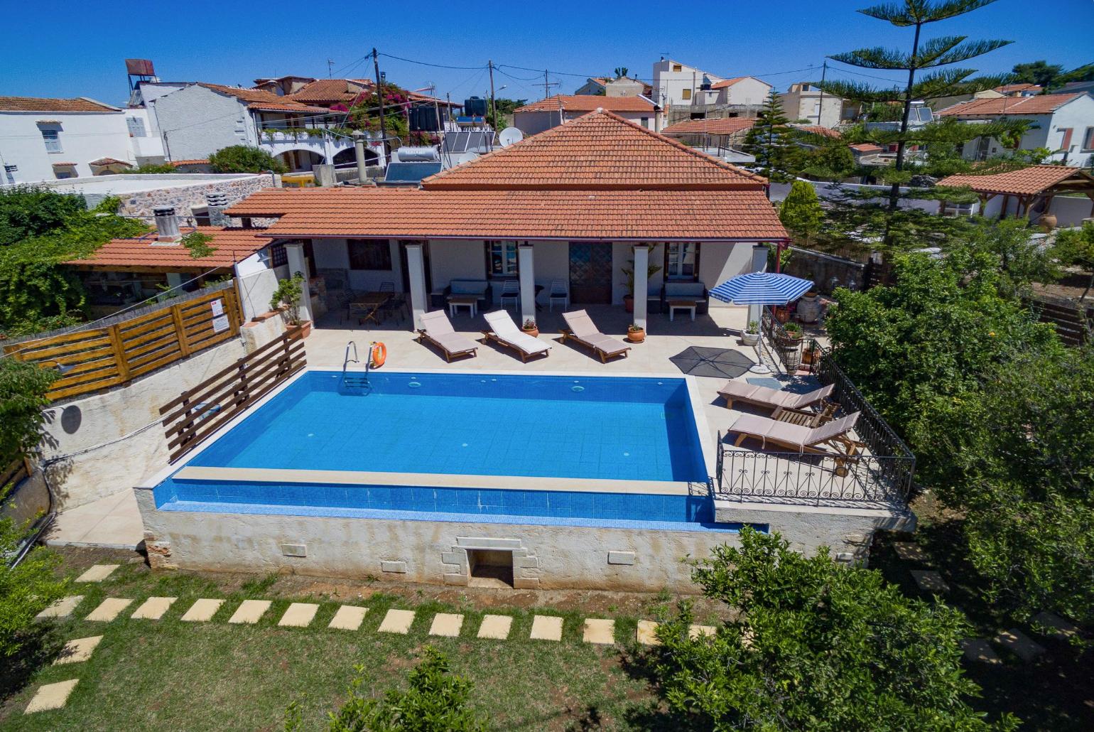 ,Beautiful villa with private pool, terrace, and garden