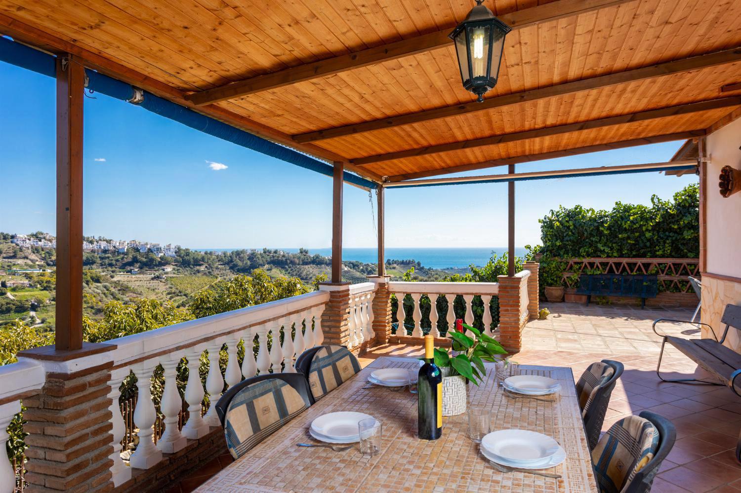 Private pool and terrace with sea views