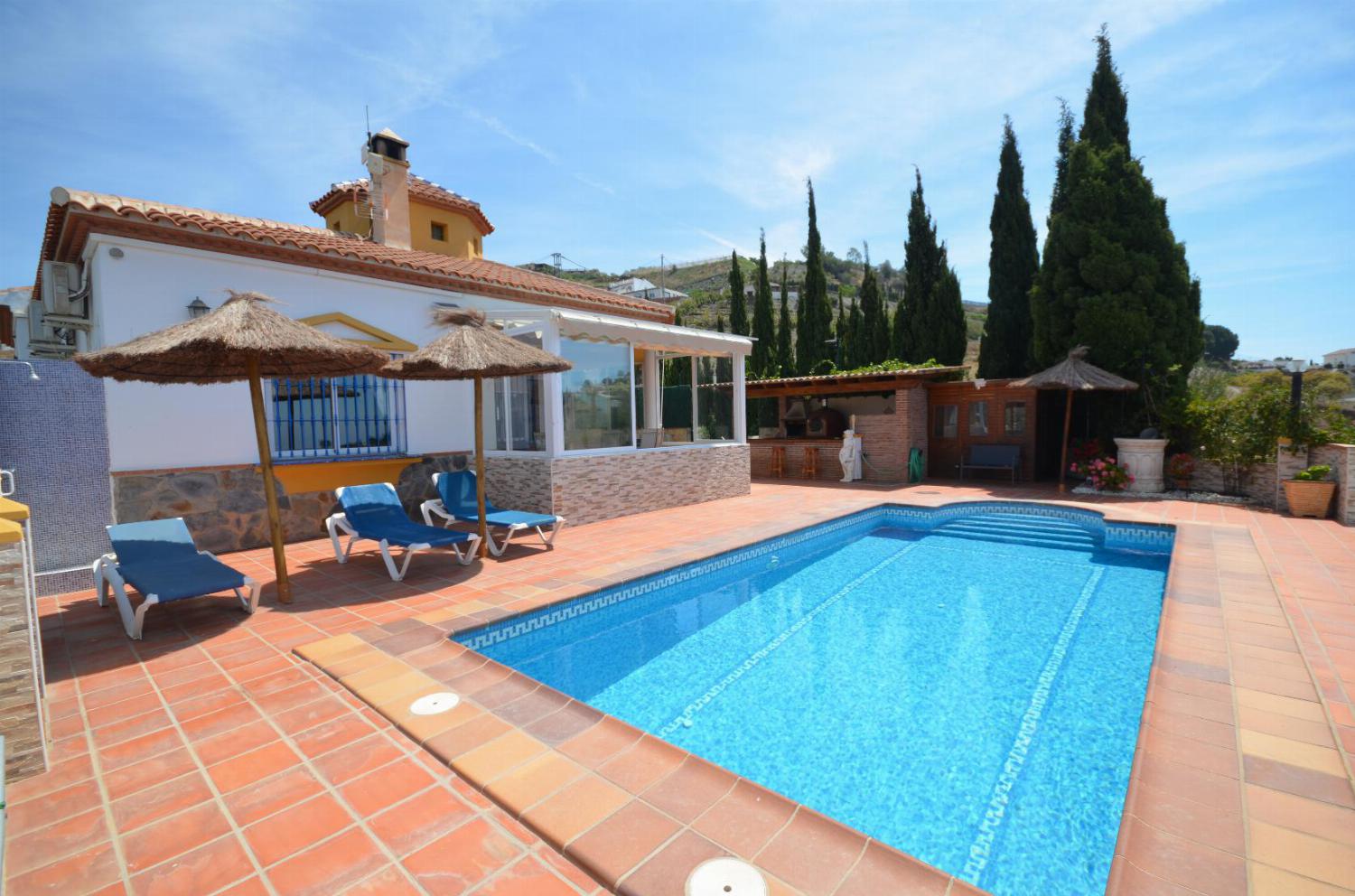 ,Beautiful villa with private pool and terrace with panoramic sea views