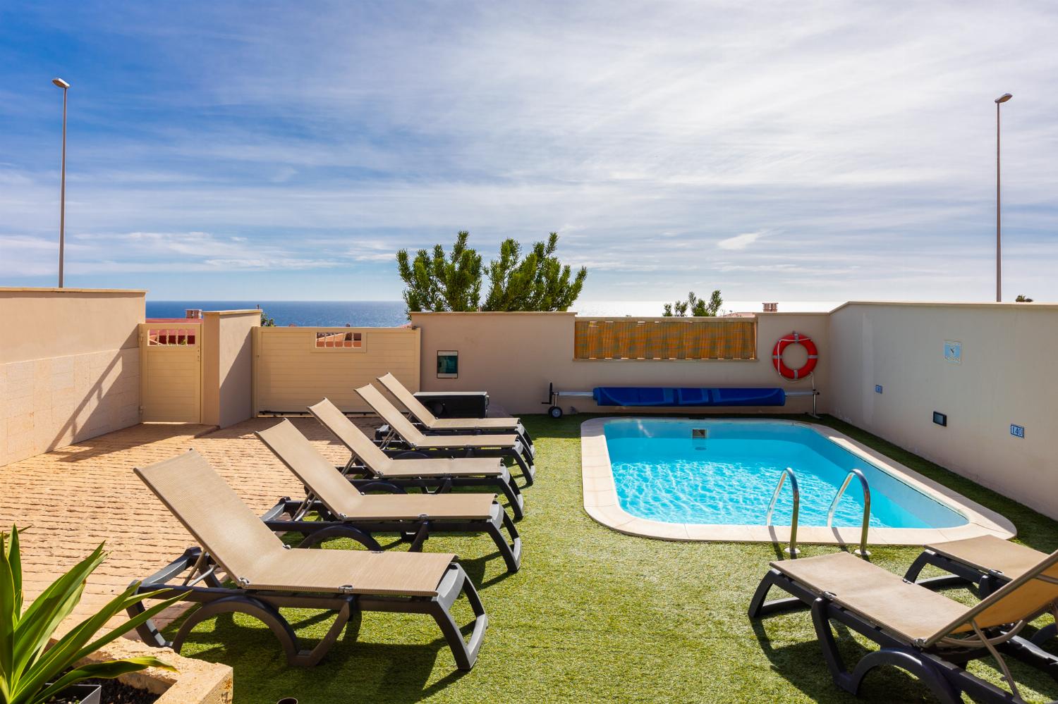 Private pool and terrace with sea views