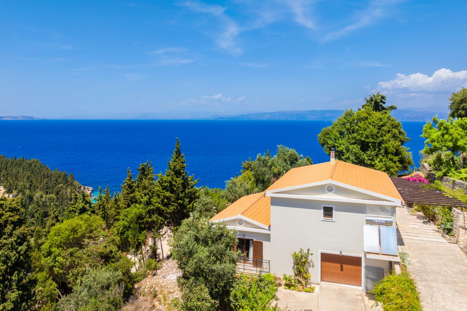Beautiful villa with private pool, terraces, and garden with panoramic sea views