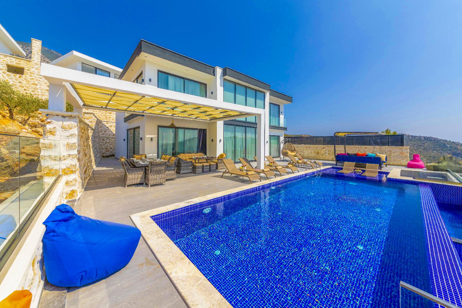 ,Beautiful villa with private pool and terrace with panoramic view