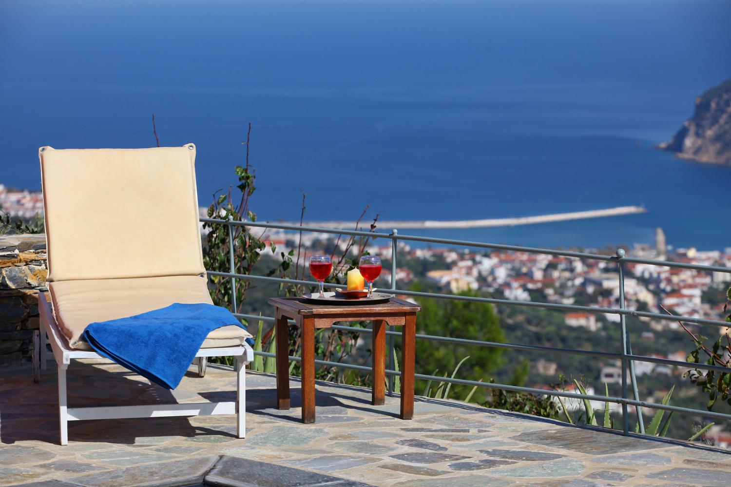 ,Outdoor terrace panoramic sea view