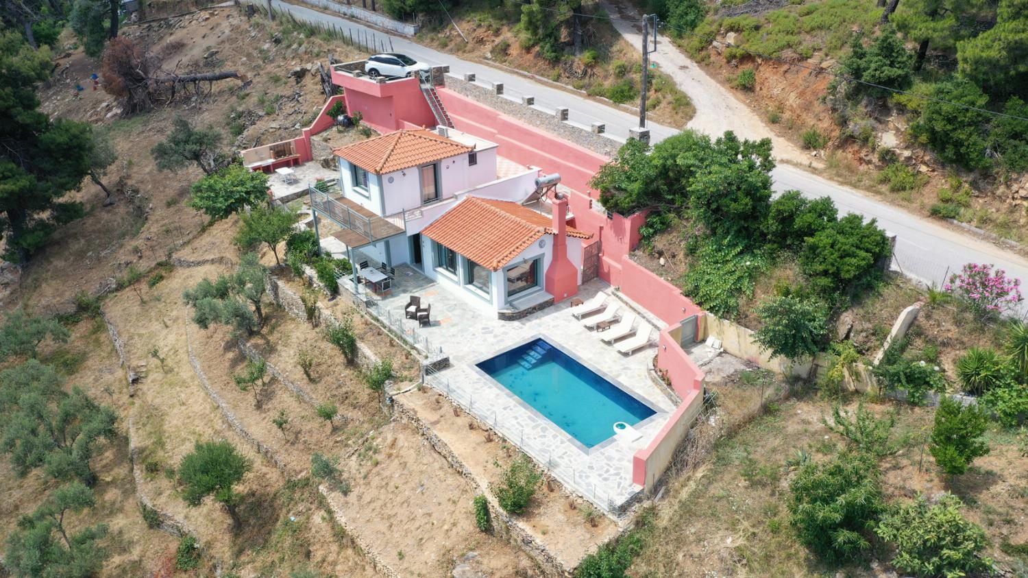 Aerial view showing location of Villa Margarita
