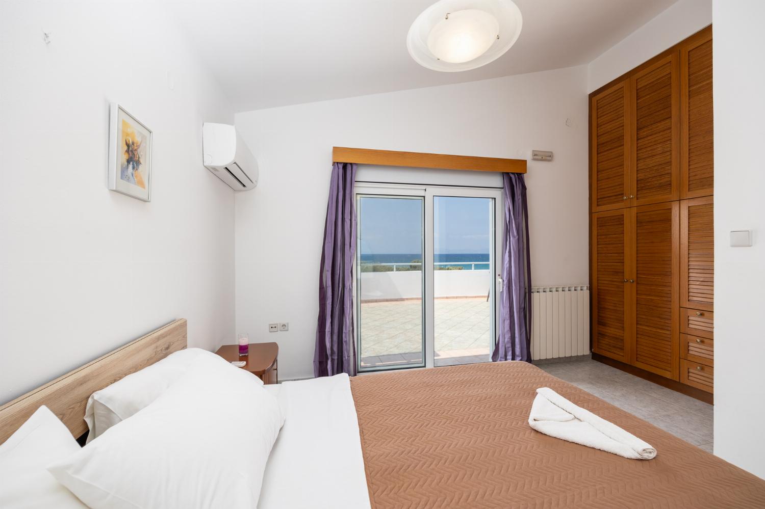 Double bedroom with A/C with sea views