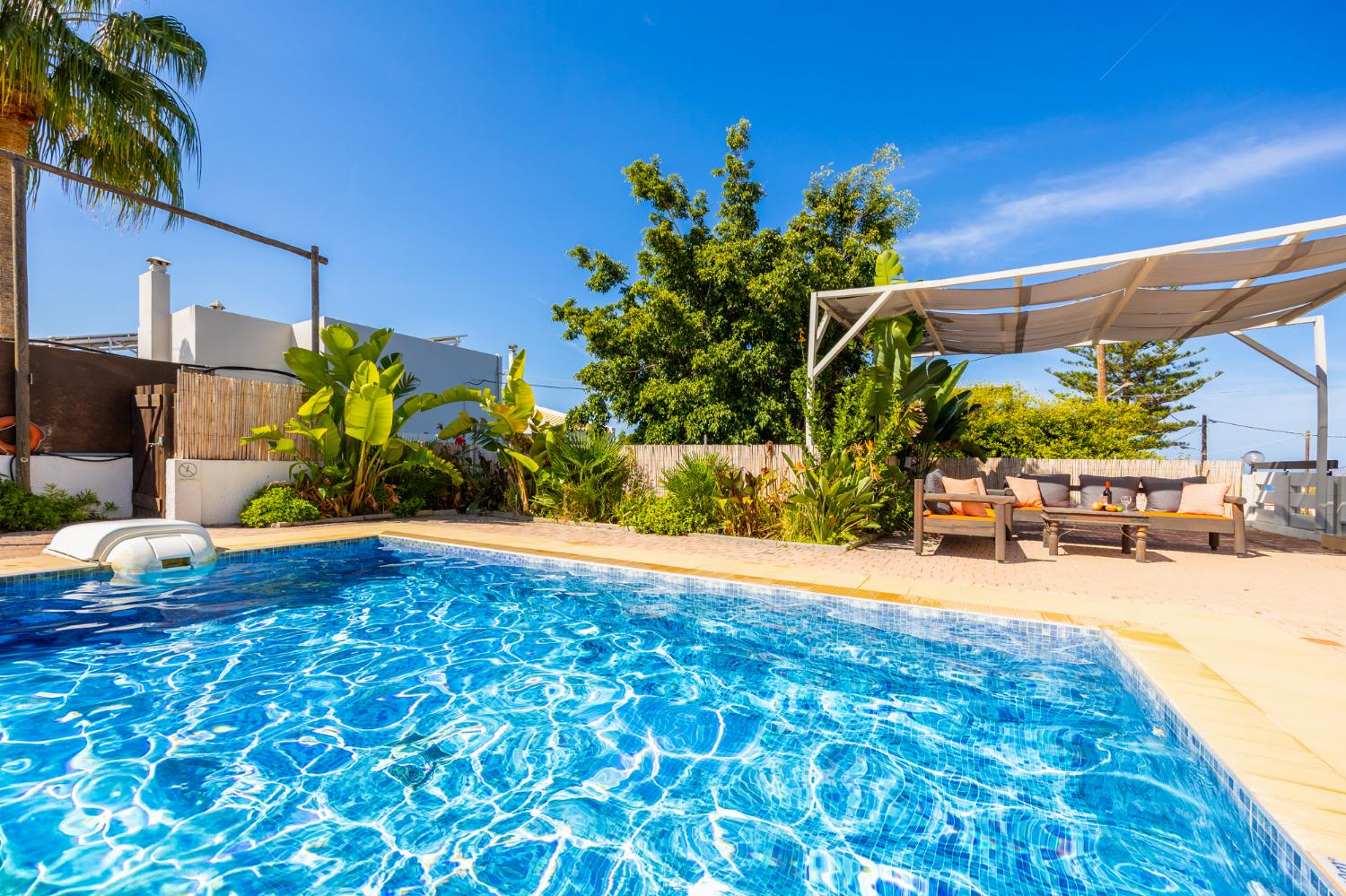 Private pool and terrace with sea views