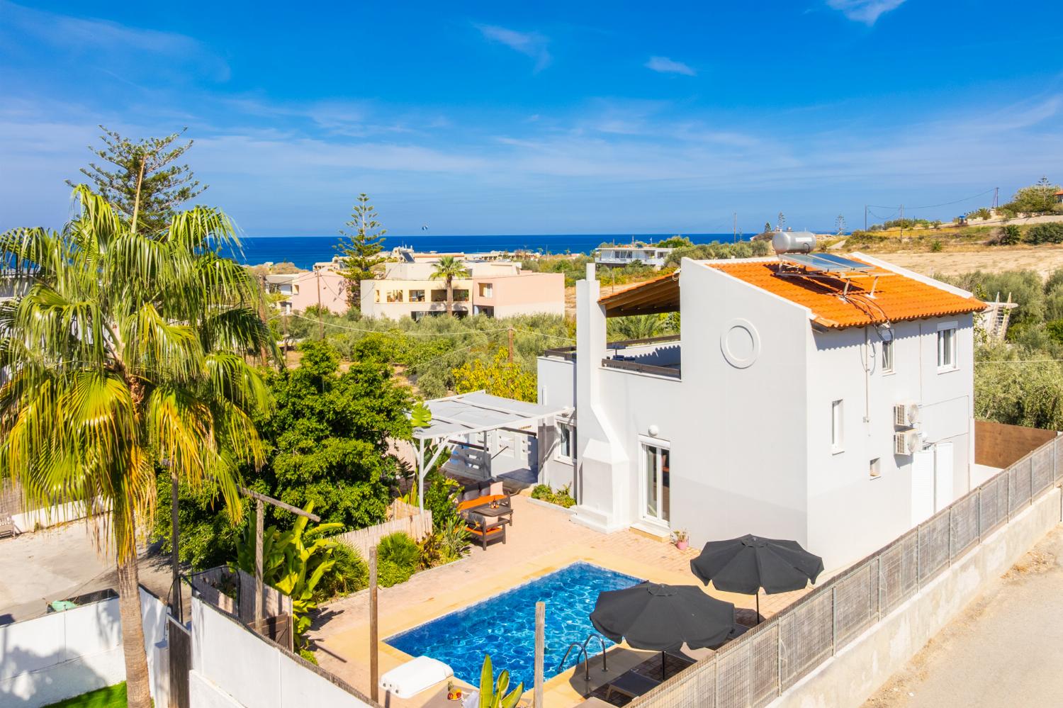 Aerial view of villa