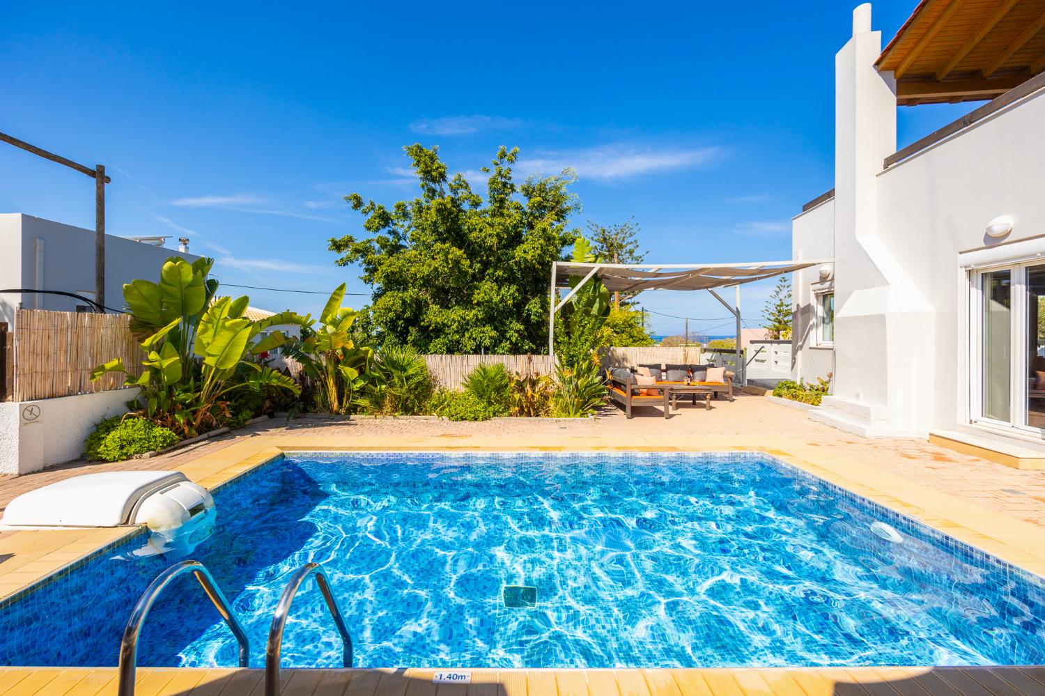 Private pool and terrace with sea views