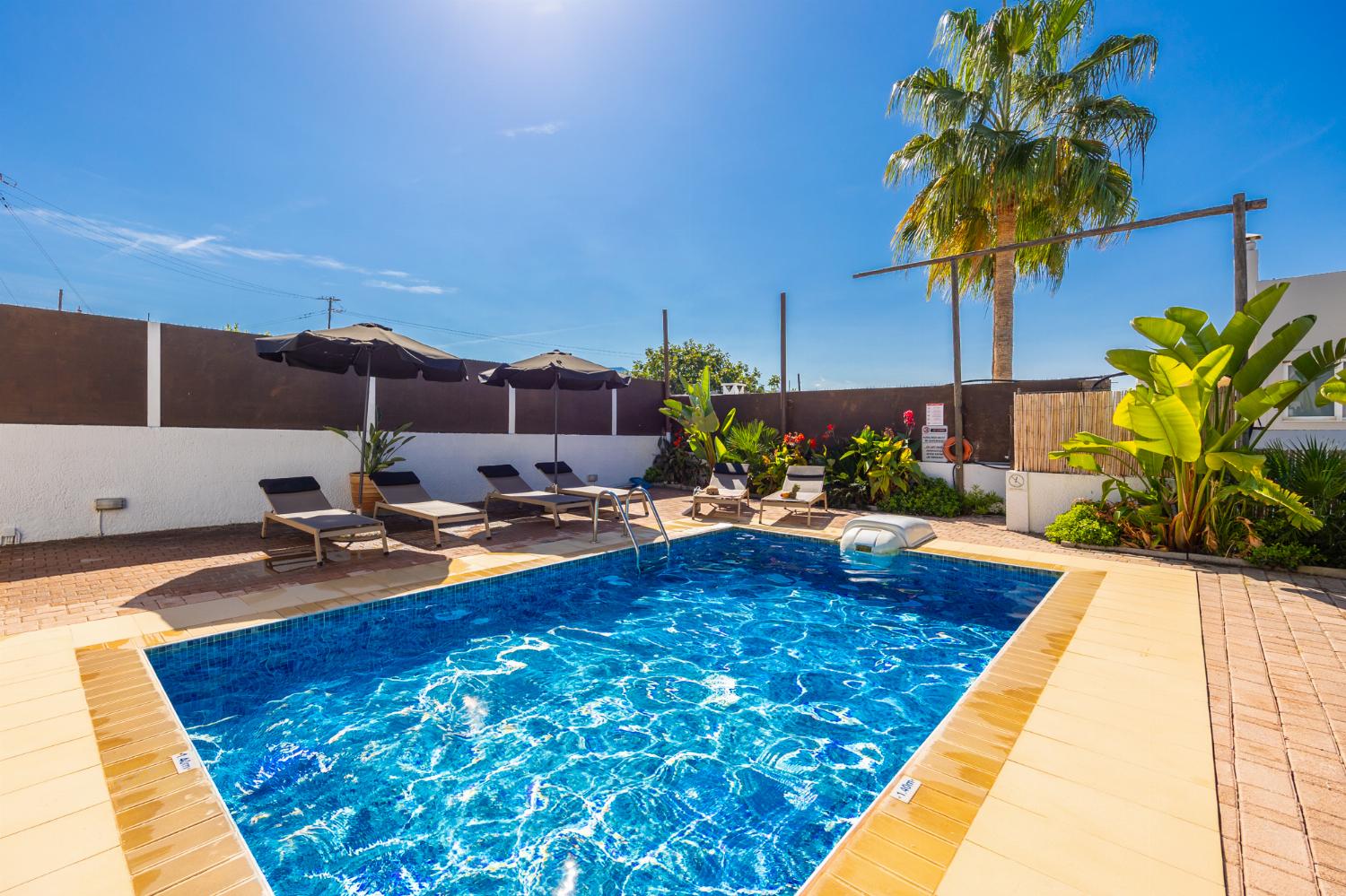 Private pool and terrace with sea views