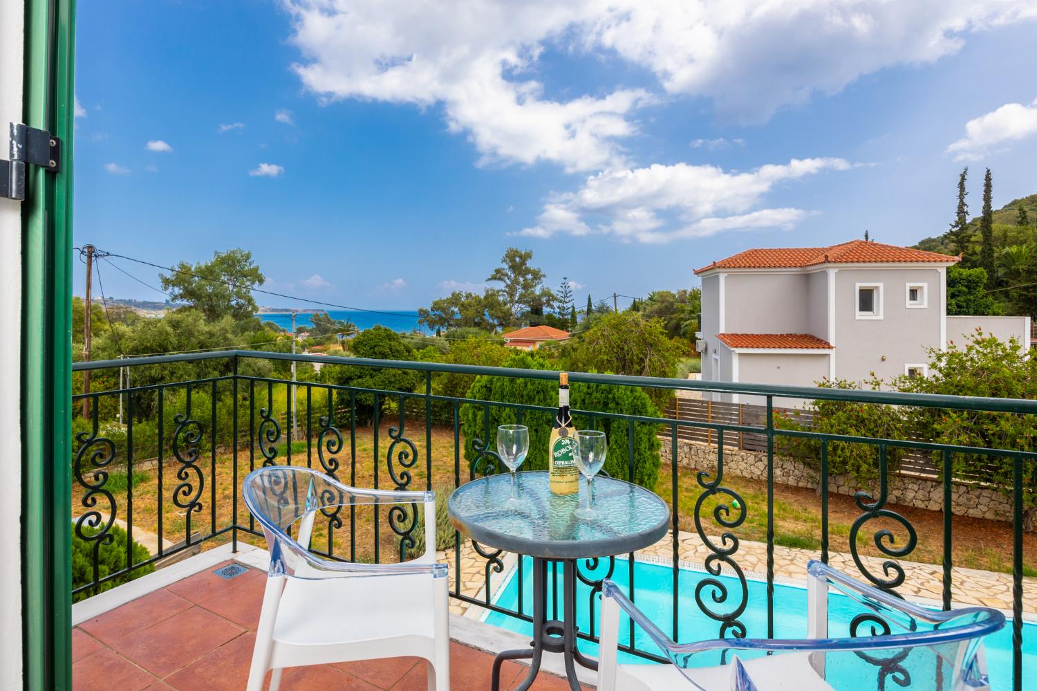 Balcony with sea views